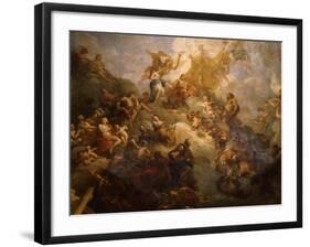 The Apotheosis of Hercules, Ceiling of Hercules Salon, Decorated 1710-Francois Lemoyne-Framed Giclee Print