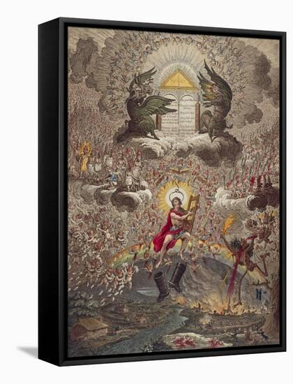 The Apotheosis of Hoche - Caricature of the Death of General Lazare Hoche, 1798-James Gillray-Framed Stretched Canvas