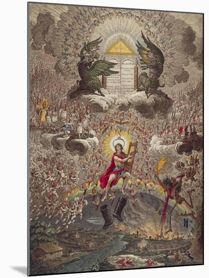 The Apotheosis of Hoche - Caricature of the Death of General Lazare Hoche, 1798-James Gillray-Mounted Giclee Print