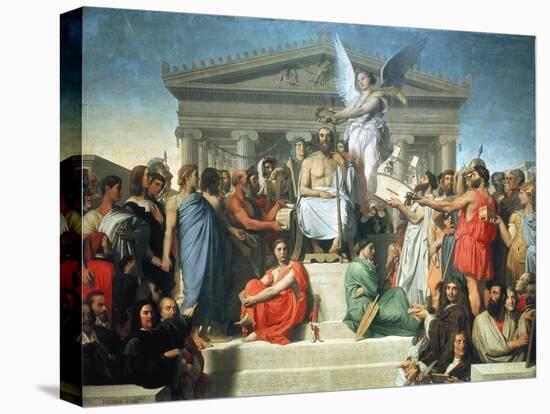 The Apotheosis of Homer, 1827-Jean-Auguste-Dominique Ingres-Stretched Canvas