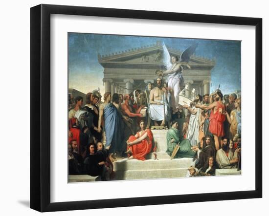 The Apotheosis of Homer, 1827-Jean-Auguste-Dominique Ingres-Framed Giclee Print