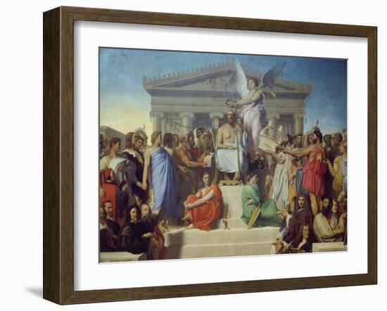 The Apotheosis of Homer, 1827-Jean-Auguste-Dominique Ingres-Framed Giclee Print