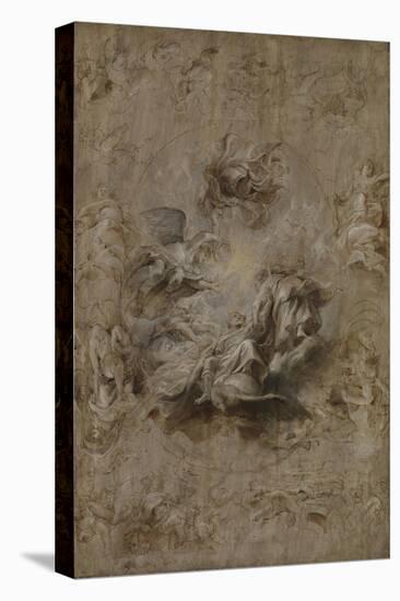 The Apotheosis of James I and Other Studies: Multiple Sketch for the Banqueting House Ceilin-Peter Paul Rubens-Stretched Canvas