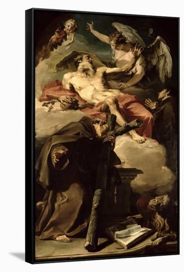 The Apotheosis of St. Jerome with St. Peter of Alcantara and an Unidentified Franciscan-Giovanni Battista Pittoni-Framed Stretched Canvas