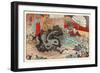 The Apparition Of Shichi-Menjin At Mt. Minobu-Kuniyoshi Utagawa-Framed Art Print