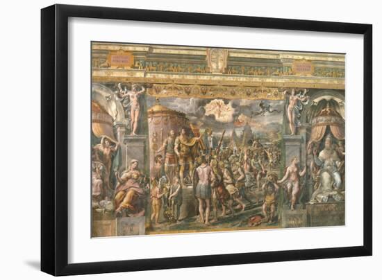 The Apparition of the Cross to the Emperor Constantine, 1517-1524-Gianfrancesco Penni-Framed Giclee Print