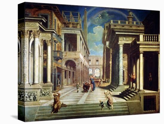 The Apparition of the Sibyl to Caesar Augustus, 1535-Paris Bordone-Stretched Canvas