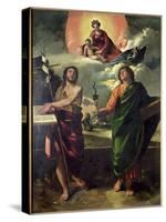 The Apparition of the Virgin to the Saints John the Baptist and St. John the Evangelist-Dosso Dossi-Stretched Canvas