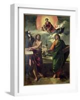The Apparition of the Virgin to the Saints John the Baptist and St. John the Evangelist-Dosso Dossi-Framed Giclee Print