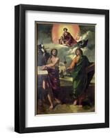 The Apparition of the Virgin to the Saints John the Baptist and St. John the Evangelist-Dosso Dossi-Framed Giclee Print