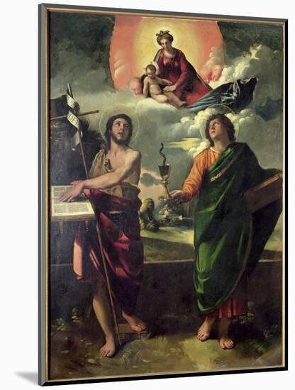 The Apparition of the Virgin to the Saints John the Baptist and St. John the Evangelist-Dosso Dossi-Mounted Giclee Print