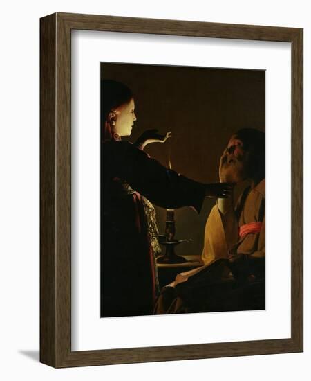 'The Appearance of the Angel to St. Joseph', also known as 'The Dream of St. Joseph', 1652-Georges de La Tour-Framed Giclee Print