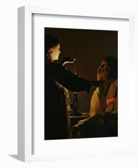 'The Appearance of the Angel to St. Joseph', also known as 'The Dream of St. Joseph', 1652-Georges de La Tour-Framed Giclee Print