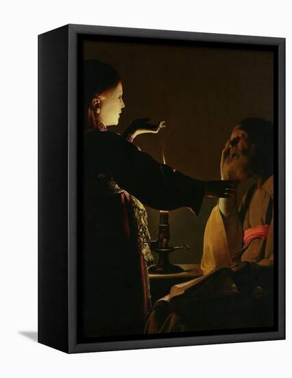 'The Appearance of the Angel to St. Joseph', also known as 'The Dream of St. Joseph', 1652-Georges de La Tour-Framed Stretched Canvas