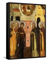 The Appearance of the Holy Mother of God to Saints Sergei and Nikon, 18th Century-null-Framed Stretched Canvas