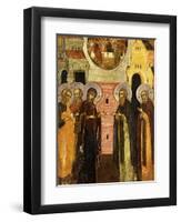 The Appearance of the Holy Mother of God to Saints Sergei and Nikon, 18th Century-null-Framed Giclee Print