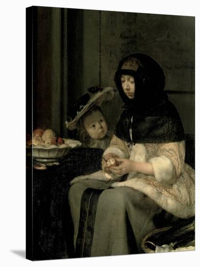 The Apple Peeler, 1660-Gerard ter Borch-Stretched Canvas