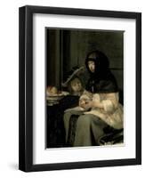 The Apple Peeler, 1660-Gerard ter Borch-Framed Giclee Print