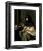 The Apple Peeler, 1660-Gerard ter Borch-Framed Giclee Print