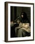 The Apple Peeler, 1660-Gerard ter Borch-Framed Giclee Print