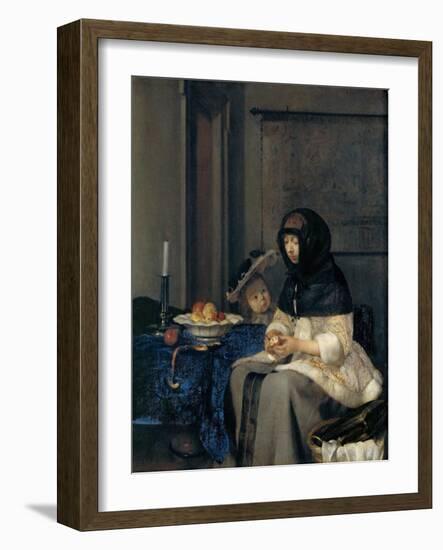 The Apple Peeler-Gerard Ter Borch the Younger-Framed Giclee Print