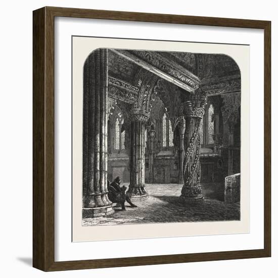 The Apprentice Pillar in Roslin Chapel, Edinburgh and the South Lowlands, Scotland,19th Century-null-Framed Giclee Print