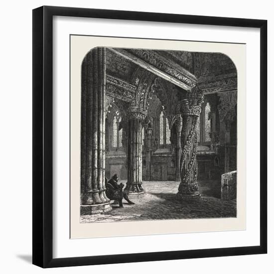 The Apprentice Pillar in Roslin Chapel, Edinburgh and the South Lowlands, Scotland,19th Century-null-Framed Giclee Print