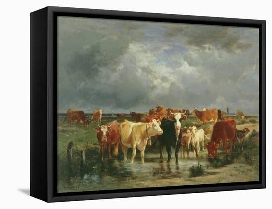 The Approach of a Storm-Emile van Marcke de Lummen-Framed Stretched Canvas