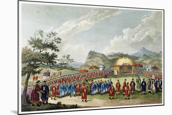 The Approach of the Emperor of China to His Tent in Tartar, to Receive the British Ambassador-William Alexander-Mounted Giclee Print