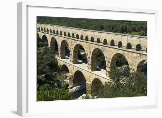 The Aqueduct, Built by the Romans in 19 BC, Carried Water to Nimes across the River Gard-LatitudeStock-Framed Photographic Print