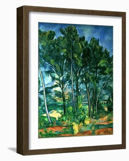 The Aqueduct (Montagne Sainte-Victoire Seen Through Trees), circa 1885-87-Paul Cézanne-Framed Giclee Print