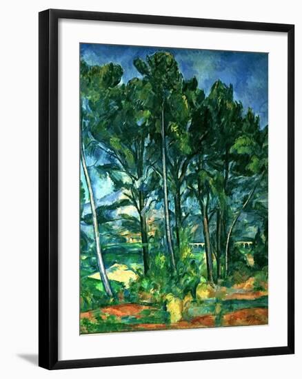 The Aqueduct (Montagne Sainte-Victoire Seen Through Trees), circa 1885-87-Paul Cézanne-Framed Giclee Print