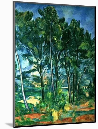 The Aqueduct (Montagne Sainte-Victoire Seen Through Trees), circa 1885-87-Paul Cézanne-Mounted Premium Giclee Print