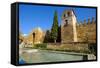 The Arab Puerta De Almodovar and the Mediaeval Wall, Cordoba, Andalucia, Spain-Carlo Morucchio-Framed Stretched Canvas