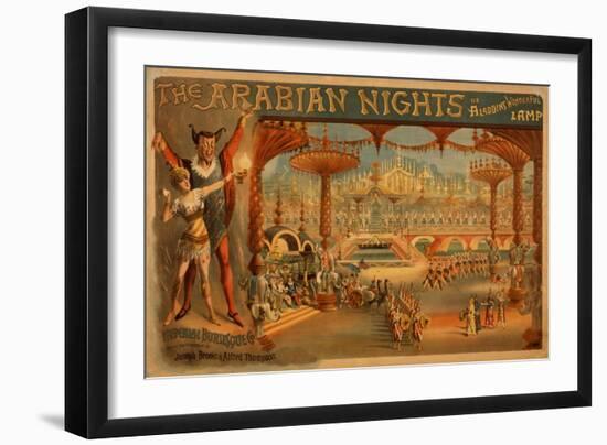 The Arabian Nights - Aladdin's Wonderful Lamp Poster-Lantern Press-Framed Art Print