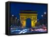 The Arc de Triomphe and the Champs Elysees at Twilight, Paris, France-Jim Zuckerman-Framed Stretched Canvas