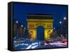 The Arc de Triomphe and the Champs Elysees at Twilight, Paris, France-Jim Zuckerman-Framed Stretched Canvas