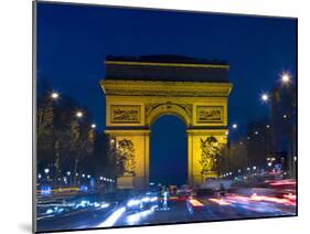 The Arc de Triomphe and the Champs Elysees at Twilight, Paris, France-Jim Zuckerman-Mounted Photographic Print