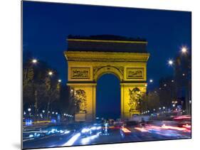 The Arc de Triomphe and the Champs Elysees at Twilight, Paris, France-Jim Zuckerman-Mounted Photographic Print