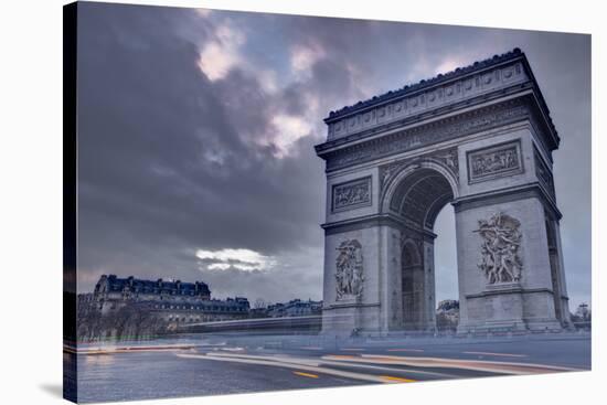 The Arc De Triomphe at Dusk, Paris, France, Europe-Julian Elliott-Stretched Canvas