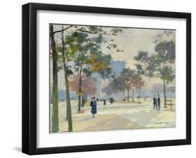 The Arc de Triomphe in Autumn, Paris-Jules Ernest Renoux-Framed Giclee Print