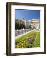 The Arc De Triomphe, Rue Foch, Montpellier, Languedoc-Roussilon, France, Europe-David Clapp-Framed Photographic Print