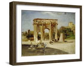 The Arch of Constantine, Rome, 1882-Oswald Achenbach-Framed Giclee Print