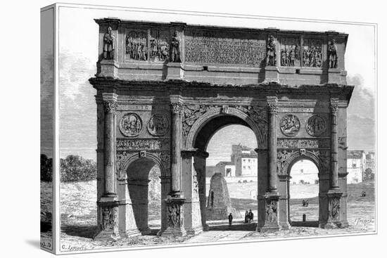 The Arch of Constantine, Rome, Italy, 19th Century-E Therond-Stretched Canvas