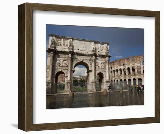 The Arch of Constantine With the Colosseum in the Background, Rome, Lazio, Italy-Carlo Morucchio-Framed Photographic Print