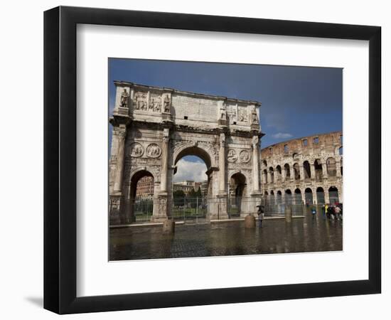 The Arch of Constantine With the Colosseum in the Background, Rome, Lazio, Italy-Carlo Morucchio-Framed Photographic Print