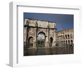 The Arch of Constantine With the Colosseum in the Background, Rome, Lazio, Italy-Carlo Morucchio-Framed Photographic Print