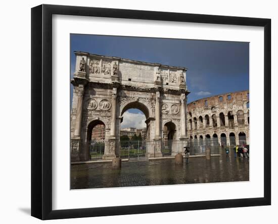 The Arch of Constantine With the Colosseum in the Background, Rome, Lazio, Italy-Carlo Morucchio-Framed Photographic Print