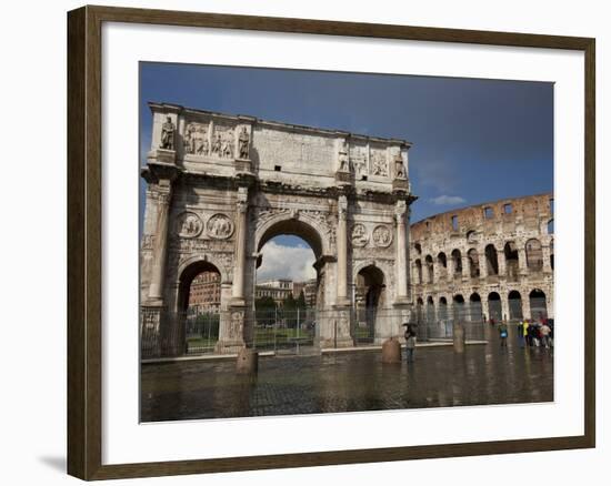 The Arch of Constantine With the Colosseum in the Background, Rome, Lazio, Italy-Carlo Morucchio-Framed Photographic Print