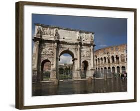 The Arch of Constantine With the Colosseum in the Background, Rome, Lazio, Italy-Carlo Morucchio-Framed Photographic Print